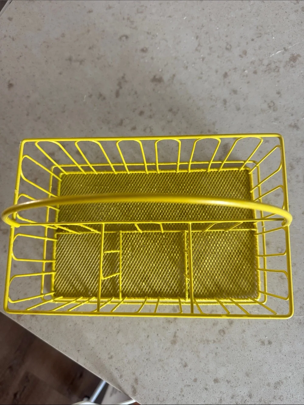 Yellow Metal Wire Basket with Handle - Home Accents